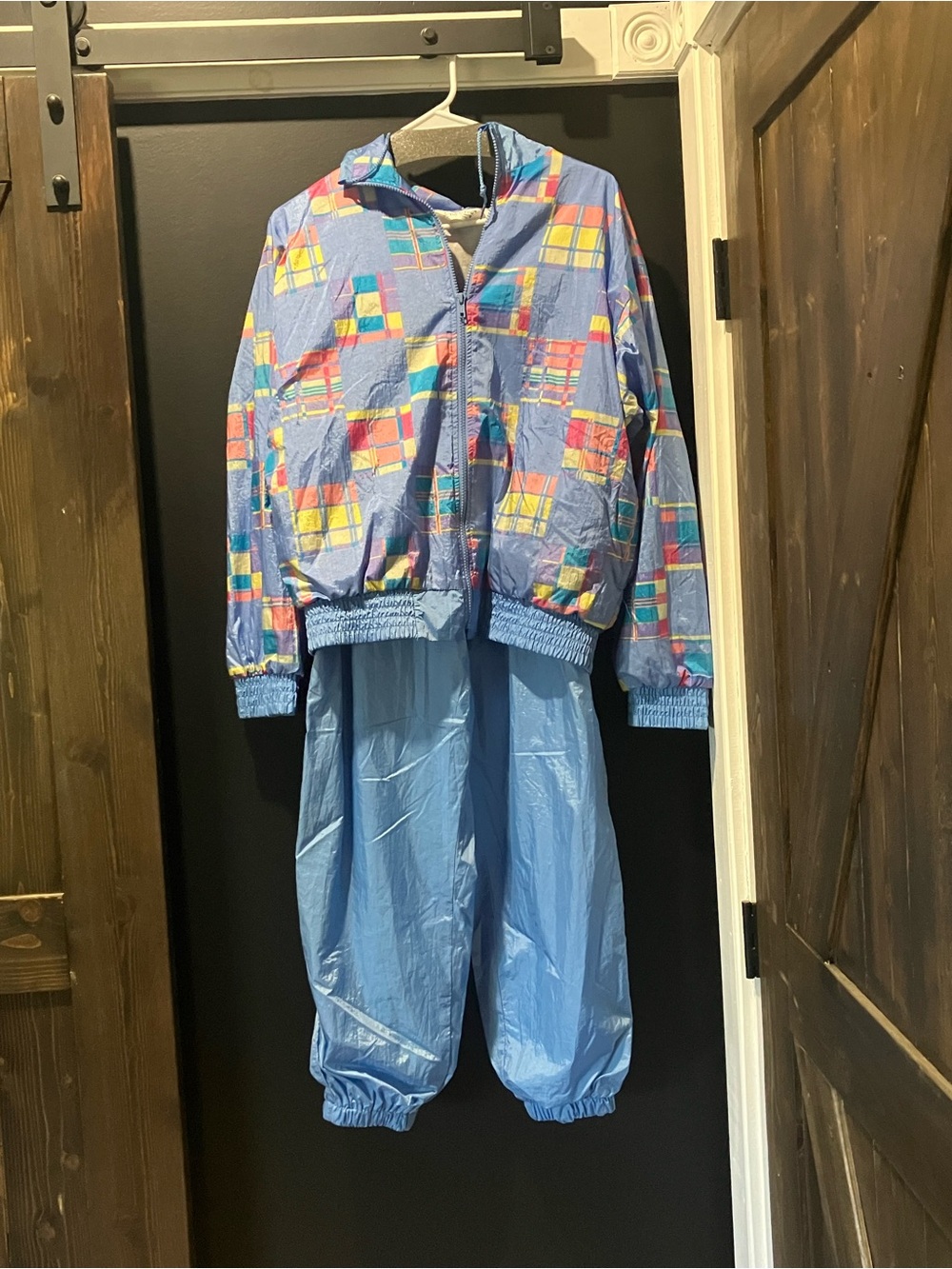 Vintage 1980s-90s London Fog Blue Colorblock Windbreaker Jacket & Pants size